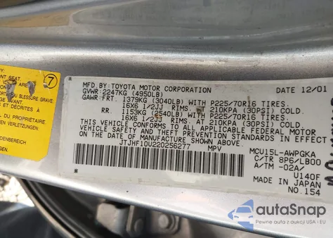 2002 Lexus Rx 300 from USA, damaged, VIN JTJHF10U220256277